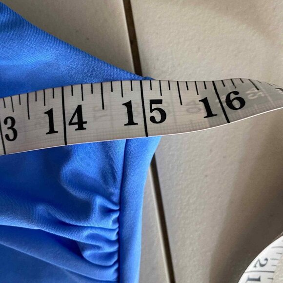 Lands End One Piece Swimsuit Womens 12 Blue Nylon Ruched Sides‎ - Picture 7 of 9